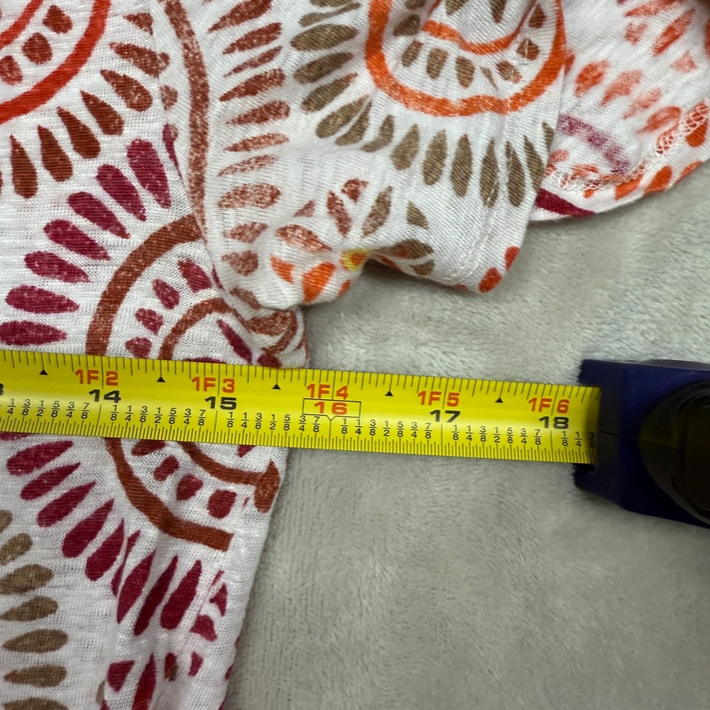 EUC LOFT Linen Size XS Multicolor Circular Pattern Top - Picture 11 of 12